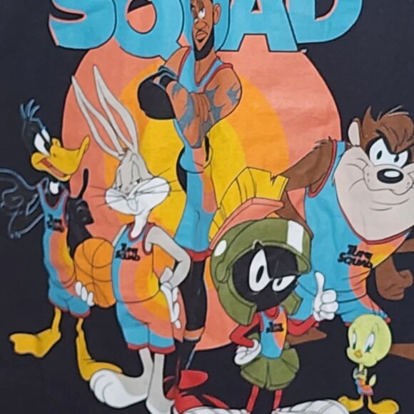 Space Jam A New Legacy Black Short Sleeve Tune Squad w/Lebron James Tee Size L - Picture 4 of 16